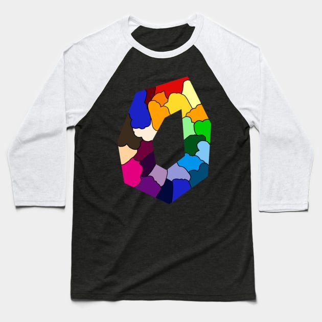 Syymbols Polygon colorful Baseball T-Shirt by Syymbols